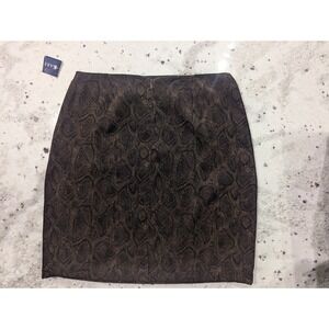 Karen Scott Snake Print Cowgirl Brown Skirt Sz 8 Western‎ Country Ranch Rodeo
